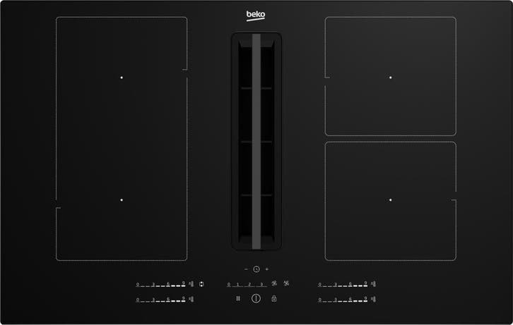Beko Hixi84700uf - Inductiekookplaat met afzuiging - 82 cm, Electroménager, Tables de cuisson, Enlèvement ou Envoi