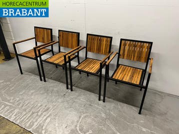 Bolero DS151 stoelen met acaciahouten armleuning antraciet, Ophalen of Verzenden, Nieuw in verpakking