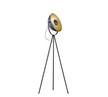 Trio CHEWY vloerlamp | E27 Fitting | zwart met goud | Ø 40 c, Verzenden, Nieuw