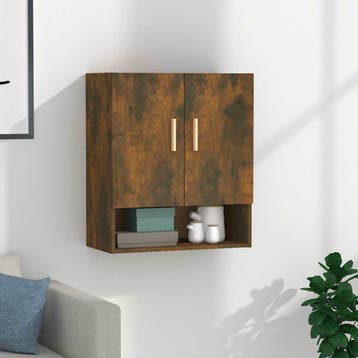 vidaXL Wandkast 60x31x70 cm bewerkt hout gerookt, Verzenden, Nieuw