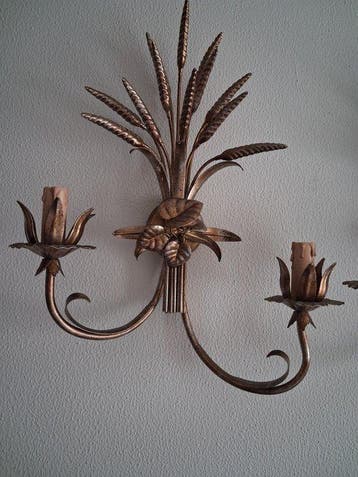 Wandlamp - IJzer, Bewerkt ijzer - Wandlamp van ijzer