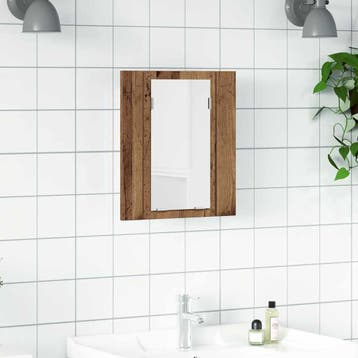 vidaXL Badkamerspiegelkast LED 40x12x45 cm bewerkt hout oud, Verzenden