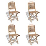 vidaXL Tuinstoelen inklapbaar 4 st bamboe, Tuin en Terras, Verzenden, Nieuw