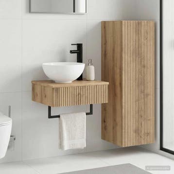 vidaXL Badkamermeubel Set 2 st Artisanaal eiken 33 x 34,5 x, Maison & Meubles, Tables | Coiffeuses, Verzenden