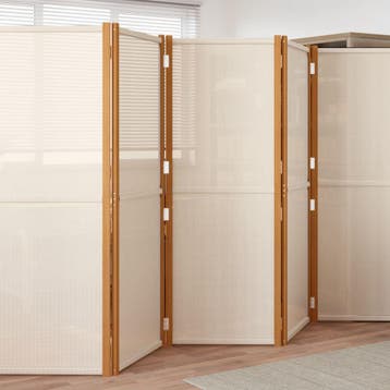 vidaXL Kamerscherm met 5 panelen 350x180 cm crèmewit, Verzenden, Nieuw