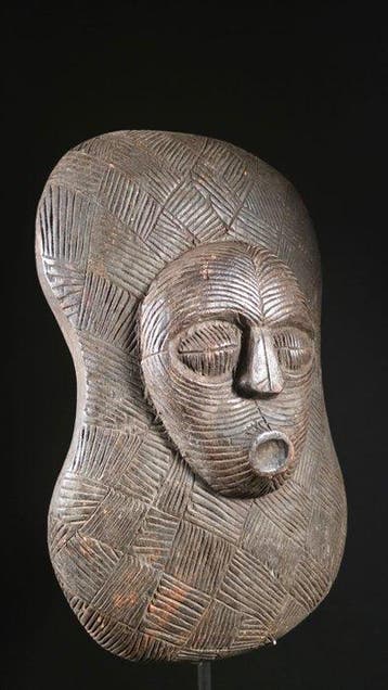 Houten masker-schild - Luba - DR Congo (Zonder minimumprijs)