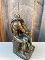 Statue, Rodin de kus - 14 cm - Bronze, Antiek en Kunst