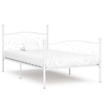 vidaXL Bedframe met lattenbodem metaal wit 90x200 cm, Verzenden, Nieuw