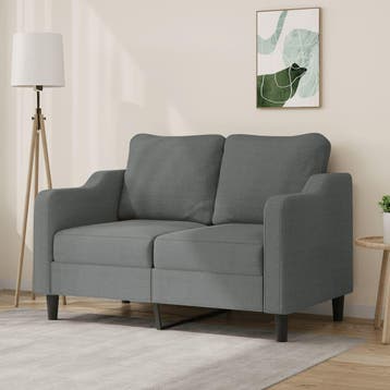 vidaXL Tweezitsbank / zetel 120 cm stof donkergrijs, Verzenden