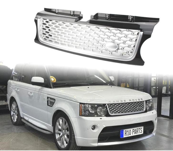 GRILLE POUR RANGE ROVER SPORT 10-13 NOIR BRILLANT ARGENT, Auto-onderdelen, Carrosserie, Verzenden