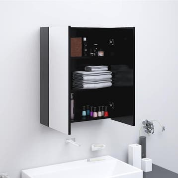 vidaXL Badkamerkast met spiegel 60x15x75 cm MDF, Verzenden, Nieuw