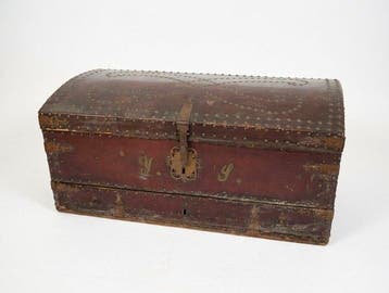 Coffre de rangement - Coffre de voyage continental en cuir