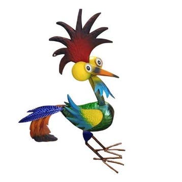 Sculpture, Colourful Metal Rooster Sculpture – Decorative