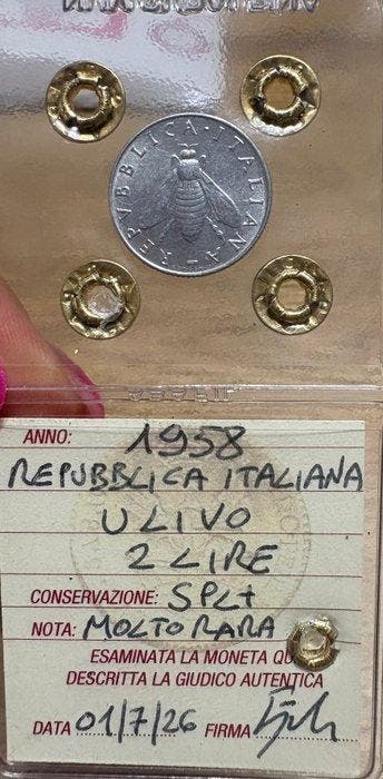 Italië. 2 Lire 1958 “ Ulivo “