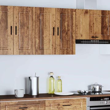 vidaXL Keukenbovenkast Porto bewerkt hout oud houtkleurig, Verzenden