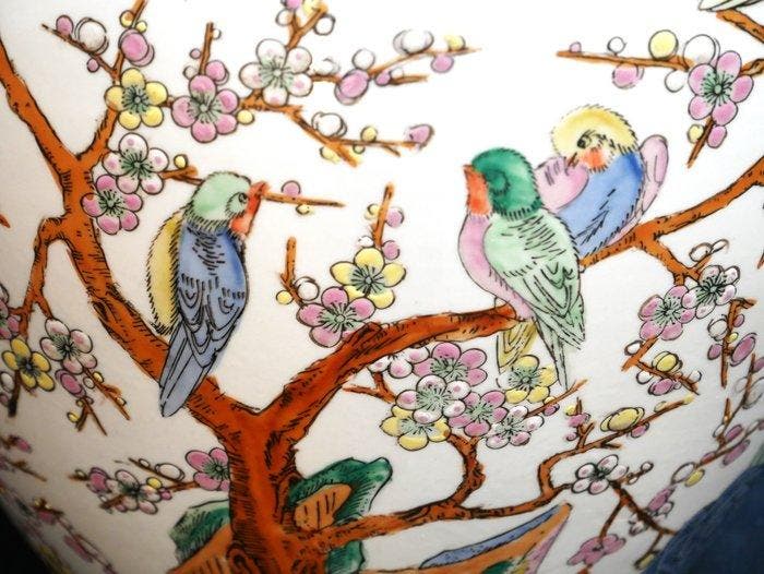 Bloempot - Porselein - Handgeschilderd emaille - groot, Antiek en Kunst, Kunst | Designobjecten