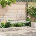 vidaXL Tuinbank Antiek wit 103,5 x 59 x 89 cm Staal, Verzenden, Nieuw