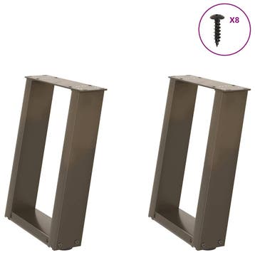 vidaXL Salontafelpoten 2 st U-vormig 28x(42-43) cm staal, Verzenden