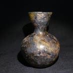 Oud-Romeins Glas Fles. Hoogte 11 cm. 1e - 2e eeuw na, Verzamelen