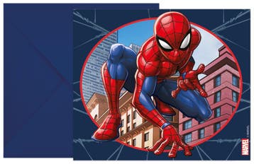 Spiderman Uitnodigingen 6st, Hobby en Vrije tijd, Verzenden, Nieuw