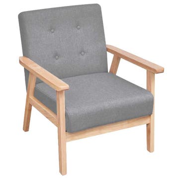vidaXL Fauteuil stof lichtgrijs, Verzenden