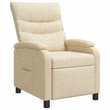 vidaXL Recliner Crèmekleurig Stof, Verzenden