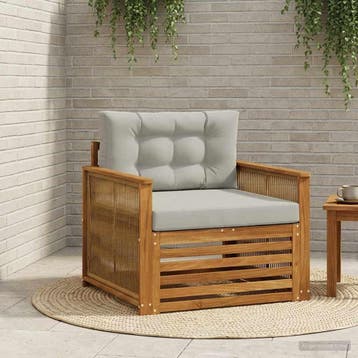 vidaXL Buiten Midden Sofa Naturel, Verzenden, Nieuw