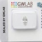 1 pcs Diamant (Natuurlijk) - 0.52 ct - Markies - D, Nieuw