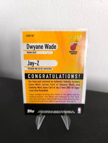 2006 Topps Dwyane Wade /99 Jay Z Carte patch Card -, Verzamelen, Nieuw