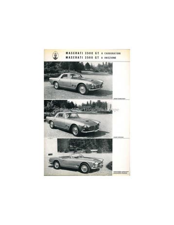 1962 MASERATI 3500 GT 2+2 COUPE CABRIOLET LEAFLET, Ophalen of Verzenden