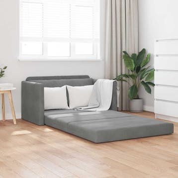 vidaXL Slaapbank / zetel 110cm Donkergrijs Fluweel, Verzenden, Nieuw