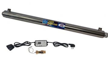 Uv-c filter RVS 55w lamp 600 GPD 2730l/u 3/4 met flow senso, Ophalen of Verzenden