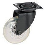 Zwenkwiel Transparant Zwart 50 mm Met Plaat, Doe-het-zelf en Bouw, Zwenkwielen, Ophalen of Verzenden, Nieuw
