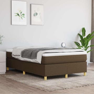 vidaXL Boxspring bed 120x200 cm stof donkerbruin, Verzenden