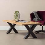 Salontafel Mangohout Cedric 130 cm, Verzenden, Nieuw, Industriële meubels, Overige vormen