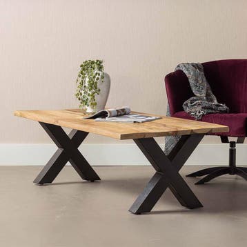 Salontafel Mangohout Cedric 130 cm, Verzenden, Nieuw, Industriële meubels, Overige vormen