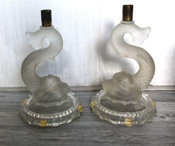 Kandelaar Dolfijn, Gematteerd/Gesatineerd - Glas - Baccarat
