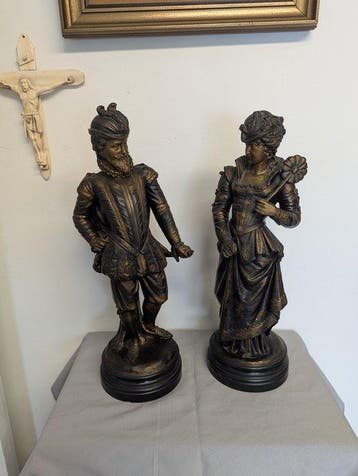 Rudolf Uffrecht - Beeld, Heer en dame - 57 cm - Keramiek