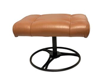 Repose-pieds - Echtleer-Staal - Repose-pieds design haut de, Antiquités & Art