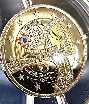 France. 2 Euro 2024 La Tour Eiffel Danse Proof (Sans prix