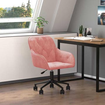 vidaXL Kantoorstoel draaibaar fluweel roze, Verzenden, Nieuw