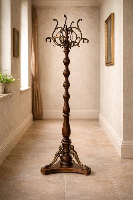 Kapstok - Hout, Metaal, Brons - kapstok, Antiek en Kunst, Antiek | Overige Antiek