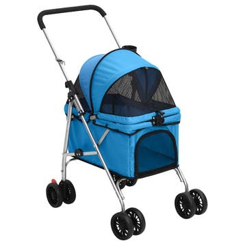 vidaXL Hondenwagen inklapbaar 76x50x100 cm oxford stof blauw, Dieren en Toebehoren, Verzenden, Nieuw