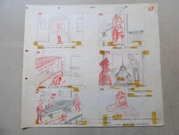 Tintin - Storyboard - Le Lac aux requins - (années 70) - 1, Livres, BD