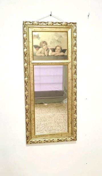Miroir- Miroir mural néobaroque avec des chérubins – 102 x, Antiquités & Art