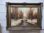 L Woudstra (1868-1934 ) - Winters Boslandschap