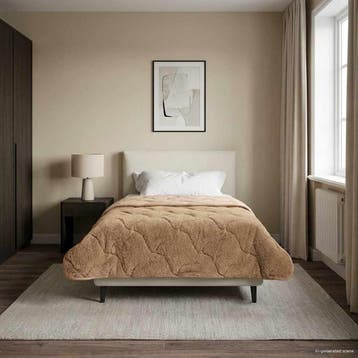 vidaXL Zomer Deken Taupe 140 x 220 cm Microvezel en Teddy, Verzenden, Nieuw