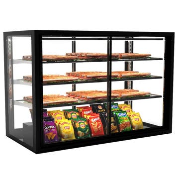 Neutrale Vitrine | INTEGRA | Zwart | 4 Niveaus |, Verzenden