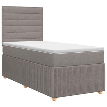 vidaXL Boxspringbed met matras met hoofdeinde Taupe 90 x 200, Verzenden, Nieuw