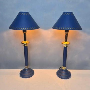 Lampe de table (2) - Lampes bleues haut de gamme rares - 46
